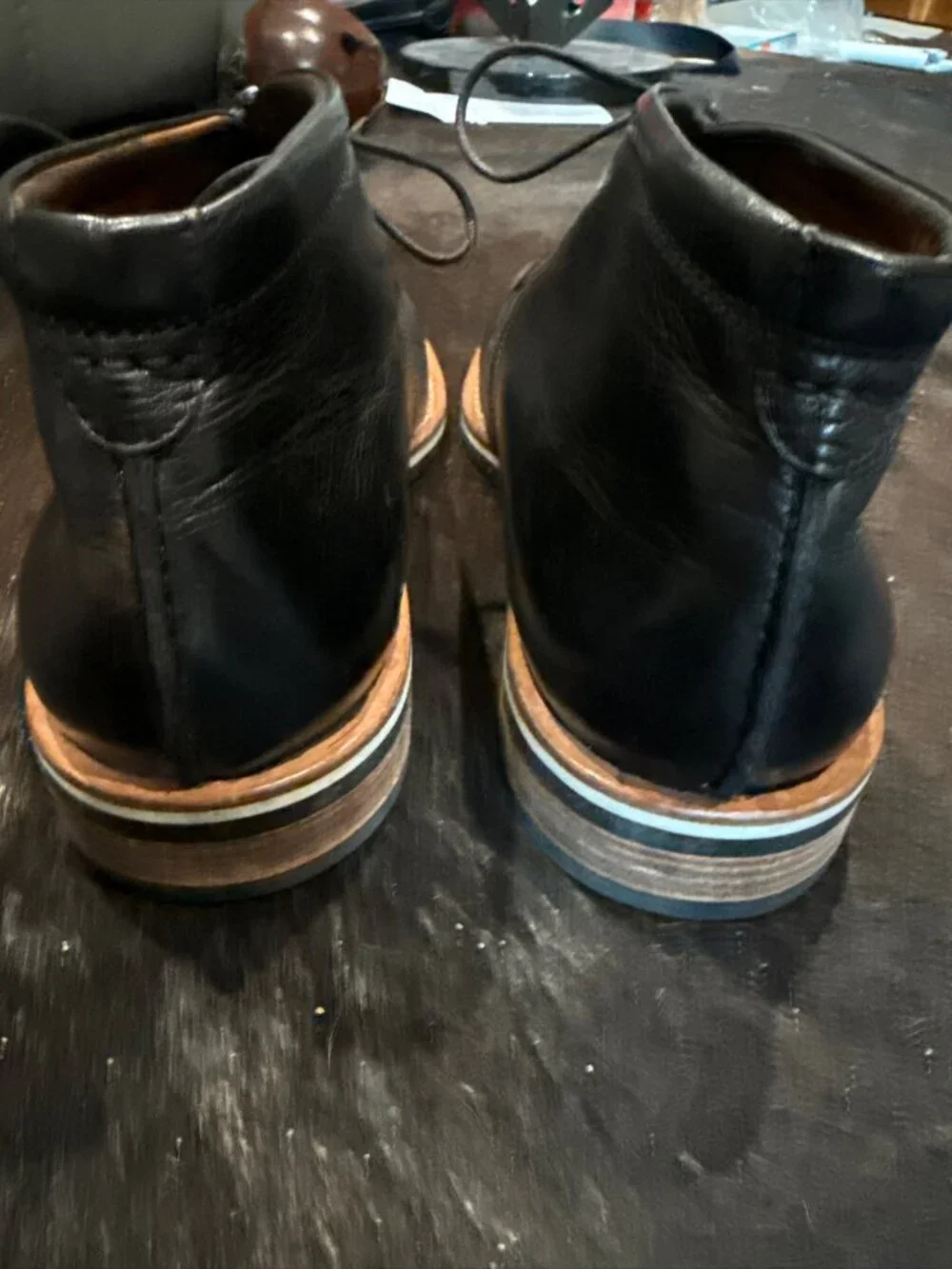 Helm Chukka Boots Men's The Hynes Whiskey Black Leather Lace Up Mid Top Size 13M